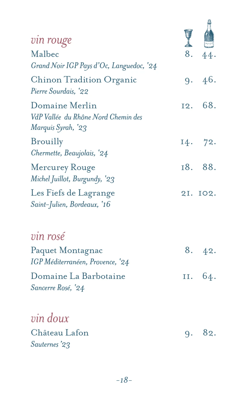 Menu Page 19
