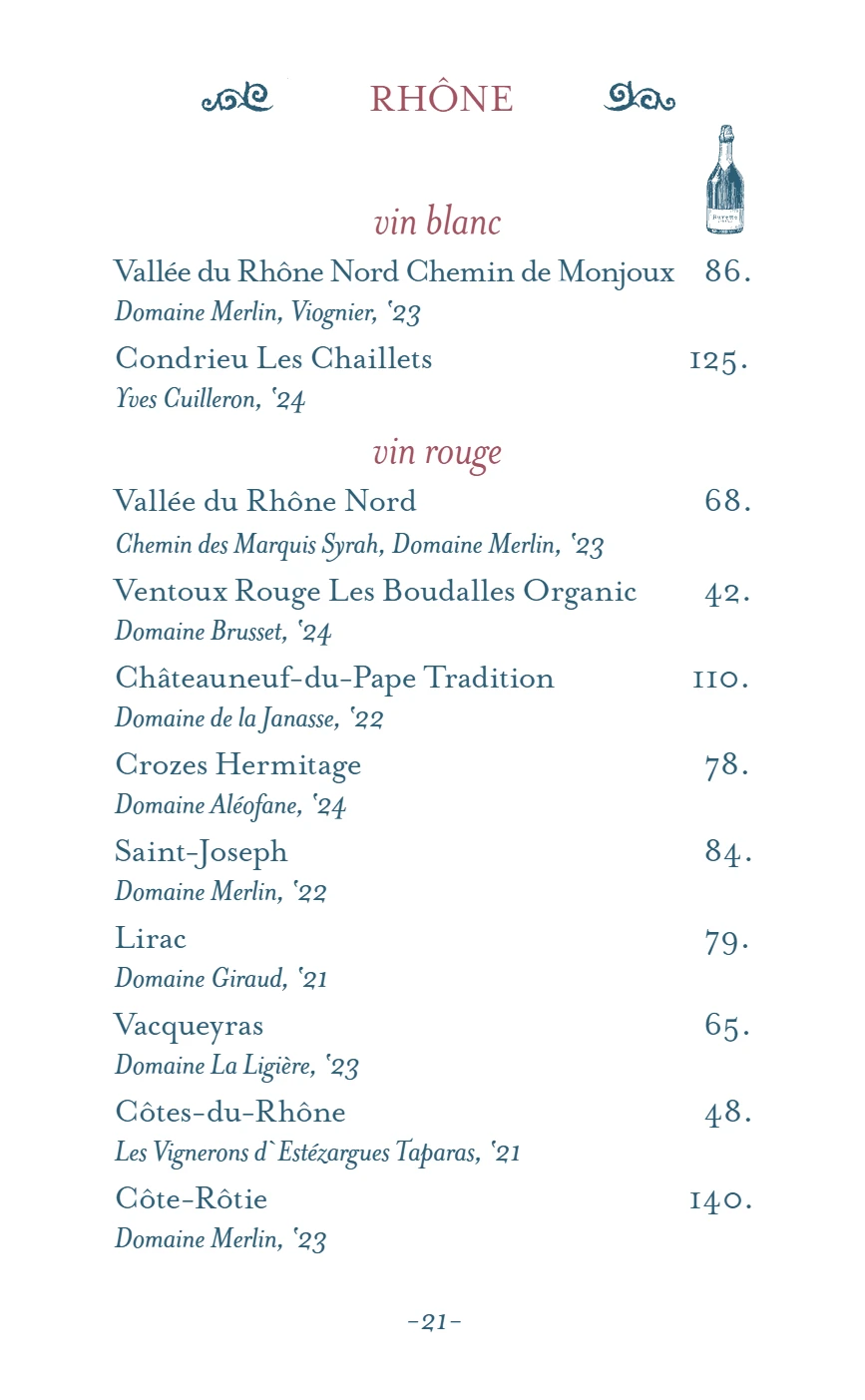 Menu Page 22