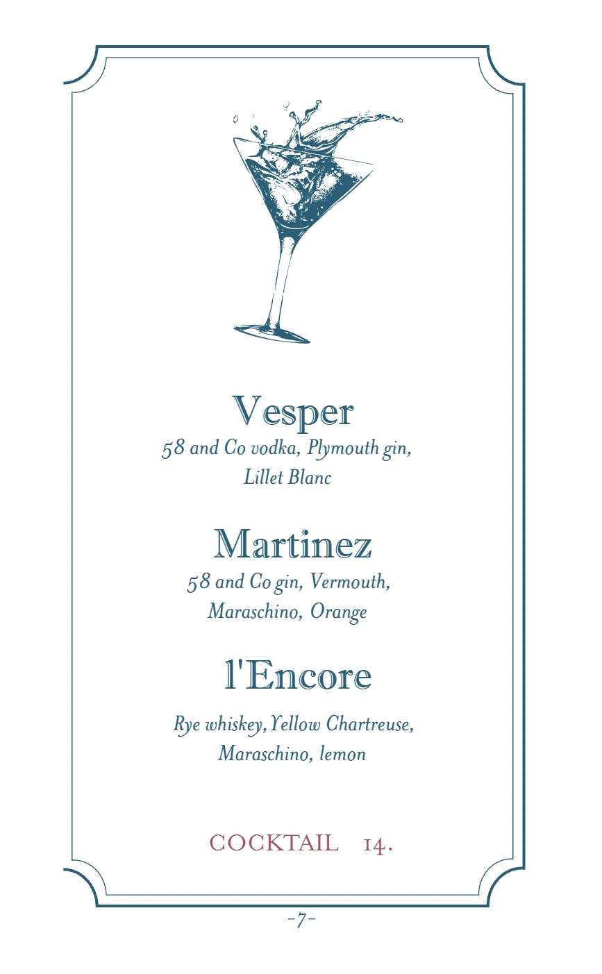 Menu Page 8